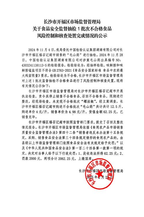 食品安全抽查(食品安全抽查不合格怎么办)