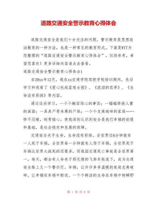 交通安全警示(道路安全警示教育心得体会)