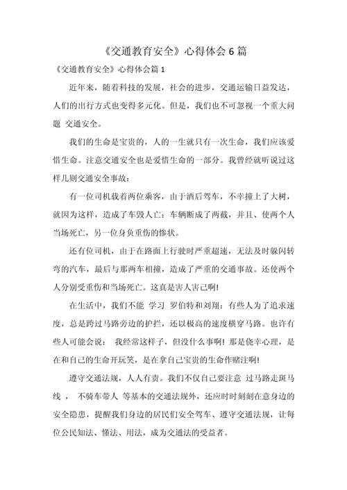 交通安全警示(道路安全警示教育心得体会)